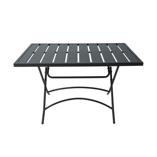 Tavolo a doghe rettangolare pieghevole in metallo da 120 * 80 cm